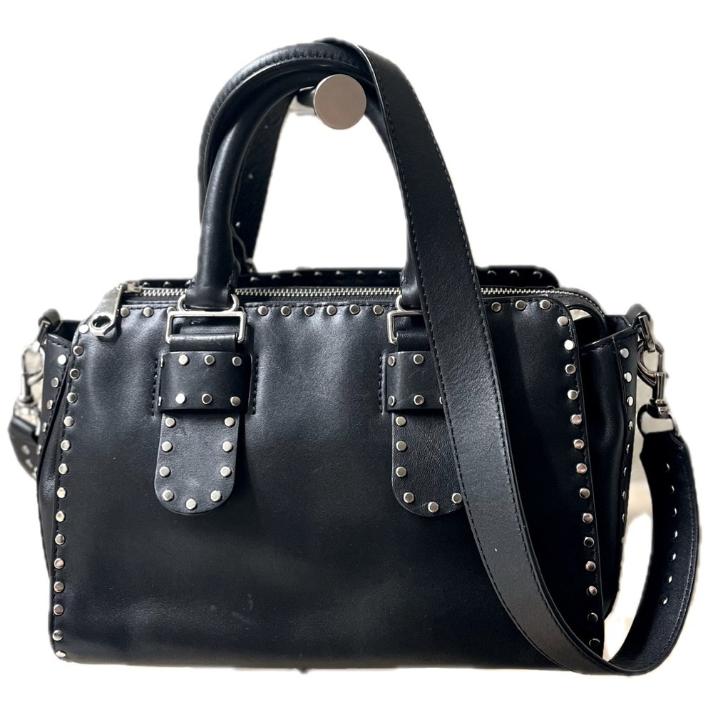 Rebecca Minkoff Midnighter Medium Leather Satchel, Black